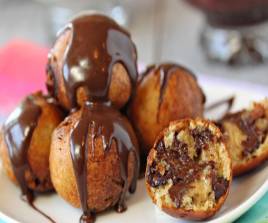 Coconut Puff Puff with Chocolate Dip